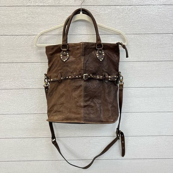 Cavalcanti Italy Leather Brown Crossbody Fold-over Purse Shoulder Bag - Picture 5 of 12